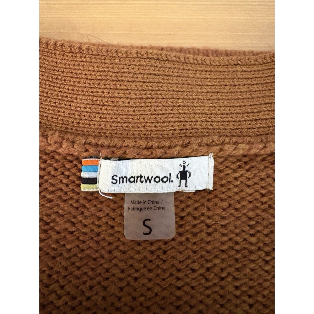 Smartwool Cozy Lodge Boyfriend Cardigan Womens Size S Acorn Heather Gorpcore - Picture 11 of 11